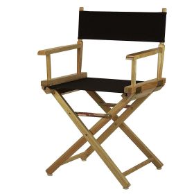 18" Director's Chair Natural Frame-Black Canvas