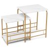 2 Pieces Faux Marble Nesting Table for Small Space