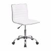 Mid-Back Armless White Ribbed Designer Task Chair [DS-512B-WH-GG]