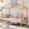 Twin Size Wood House Bed with Storage Space; Natural(OLD SKU: LP000001AAM)