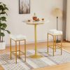 Bar stool set 2PC (White+Golden; 16.1''W*12.2''D*28.7''H)