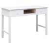 Writing Desk White 43.3"x17.7"x29.9" Wood