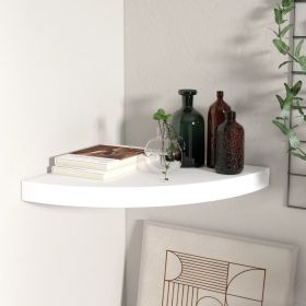 Floating Corner Shelf White 13.8"x13.8"x1.5" MDF