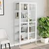 Display Cabinet White 35.4"x15.7"x70.9" Steel and Tempered Glass