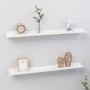 Wall Shelves 2 pcs High Gloss White 31.5"x3.5"x1.2"