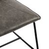 24" Wide Modern Industrial Design Faux Leather Counter Stool with Metal Legs For Dining Room