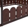 (Slats are not included) Full Size Wood Bed House Bed Frame with Fence; for Kids; Teens; Girls; Boys (Espresso )(OLD SKU:WF281294AAP)