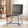 24" Wide Modern Industrial Design Faux Leather Counter Stool with Metal Legs For Dining Room