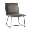 24" Wide Modern Industrial Design Faux Leather Counter Stool with Metal Legs For Dining Room