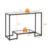 Modern Narrow Console Entryway Table with Storage Lower Shelf