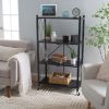 4 Shelf Foldable Metal Storage Shelves, Wheels, Adult, Kitchen, Laundry Room, Black