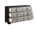 ACME Nicola DRESSER Silver PU & Black Finish BD01430