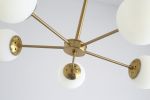 Modern American style chandelier-white-glass lampshade -5 bulbs