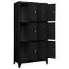 Locker Cabinet Black 35.4"x17.7"x70.9" Steel