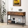 2 Drawers Console Table with Metal Frame for Living Room