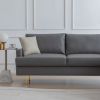 L-Shaped Corner Sectional Technical leather Sofa with pillows; dark grey