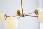 Modern American style chandelier-white-glass lampshade -5 bulbs