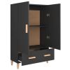 Highboard Black 27.6"x12.2"x45.3" Engineered Wood