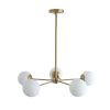 Modern American style chandelier-white-glass lampshade -5 bulbs