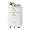 FCH White Wood Grain Density Board Three Drawers Wooden Filing Cabinet