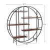 Round 5-Tier Metal Plant Stand bookcase storage rack;  Indoor Living Room Terrace Garden Balcony Display Stand