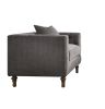 Sidonia Chair & 1 Pillow in Gray Velvet 53582