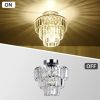 Mini Flush Mount Chandelier K9 Crystal Ceiling Light Fixtures