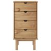 Drawer Cabinet OTTA 18.1"x15.6"x35.4" Solid Wood Pine