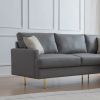 L-Shaped Corner Sectional Technical leather Sofa with pillows; dark grey