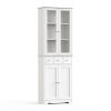 Modern Bookcase, 3-Tier Bookcase, Large Storage Shelves, Display Cabinet with LED Lights