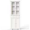 Modern Bookcase, 3-Tier Bookcase, Large Storage Shelves, Display Cabinet with LED Lights