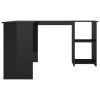 L-Shaped Corner Desk High Gloss Black 47.2" x 55.1" x 29.5" Engineered Wood