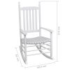 Rocking Chair with Curved Seat White Wood