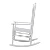 Rocking Chair with Curved Seat White Wood