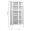 Display Cabinet White 35.4"x15.7"x70.9" Steel and Tempered Glass