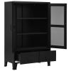 Office Cabinet with Mesh Doors Industrial Black 29.5"x15.7"x47.2" Steel