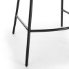 Set of 2; Natural Rattan Indoor Counter Chair ; Black Finish Steel legs; Black (17.5"x20"x34")