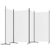 4-Panel Room Divider White 136.2"x70.9" Fabric