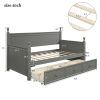 Wood Daybed with Three Drawers ; Twin Size Daybed; No Box Spring Needed ; Gray