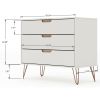 Manhattan Comfort Rockefeller Mid-Century- Modern Dresser with 3-Drawers in