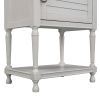 Versatile Nightstand with Two Built-in Shelves Cabinet and an Open Storage,USB Charging Design,White