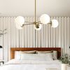 Modern American style chandelier-white-glass lampshade -5 bulbs