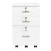 FCH White Wood Grain Density Board Three Drawers Wooden Filing Cabinet