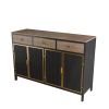 48" Wide 4 Doors Modern Sideboard with 3 Top Drawers; Freestanding Sideboard Storage Cabinet Entryway Floor Cabinet for Living Room Office Bedroom