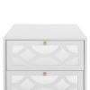 2 drawer nightstand,Small Bedside Table with 2 Drawers,White Mirrored Nightstand,with Gold Legs, Side Table with Storage for Bedroom, Living Room