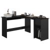 L-Shaped Corner Desk High Gloss Black 47.2" x 55.1" x 29.5" Engineered Wood