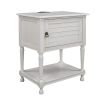 Versatile Nightstand with Two Built-in Shelves Cabinet and an Open Storage,USB Charging Design,White