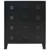 Chest of Drawers Metal Industrial Style 30.7"x15.7"x36.6" Black