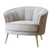 Modern Velvet Accent Barrel Chair Leisure Accent Chair Living Room Upholstered Armchair Vanity Chair for Bedroom Meeting Room,Beige