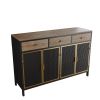 48" Wide 4 Doors Modern Sideboard with 3 Top Drawers; Freestanding Sideboard Storage Cabinet Entryway Floor Cabinet for Living Room Office Bedroom